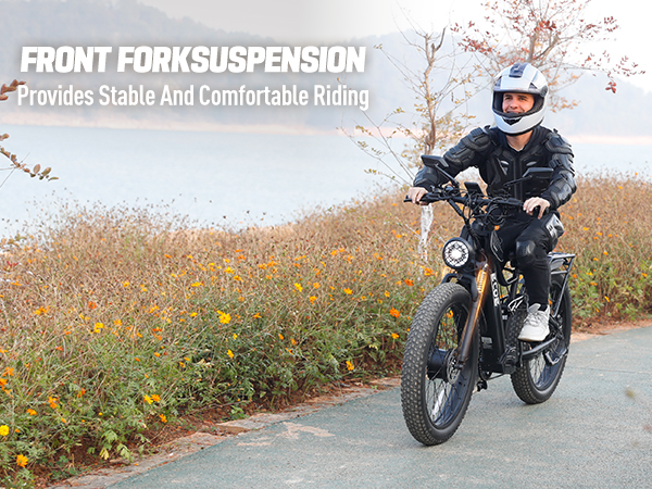 4375W Dual Motor Electric Bike for Adults 28MPH with 60V 28AH Battery, 26×4 Fat Tire All Terrain Ebikes, Full Suspension E Bike, SHM 7-Speed Gear